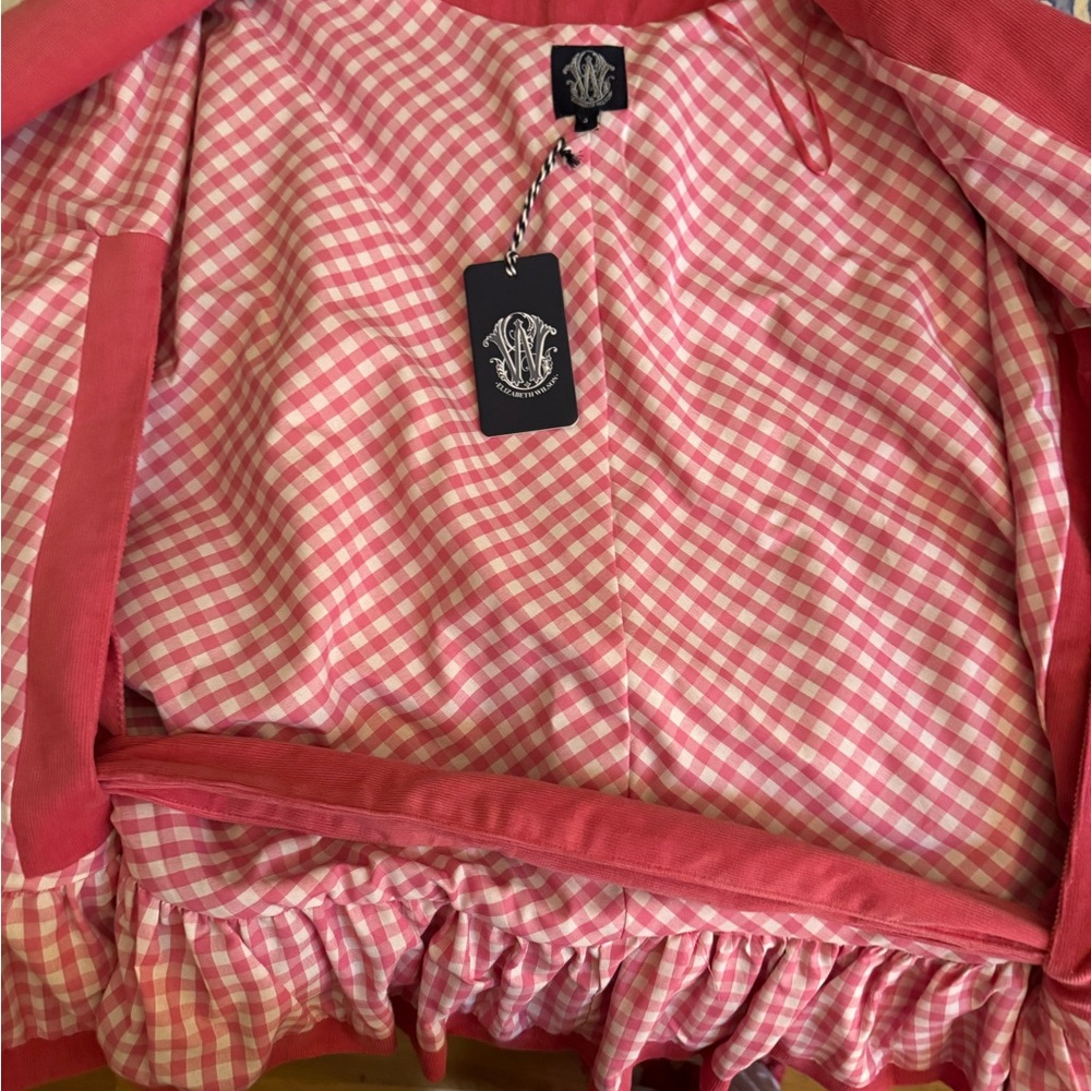 Elizabeth Wilson Pink Peplum Caroline Jacket/cape with belt Brand New! - Picture 4 of 11